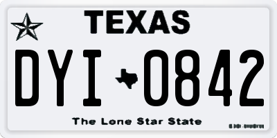 TX license plate DYI0842