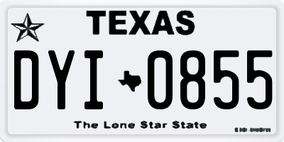 TX license plate DYI0855