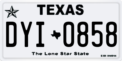 TX license plate DYI0858
