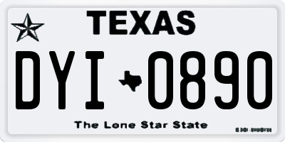 TX license plate DYI0890