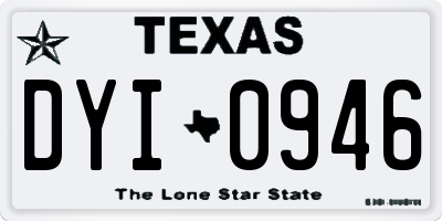 TX license plate DYI0946