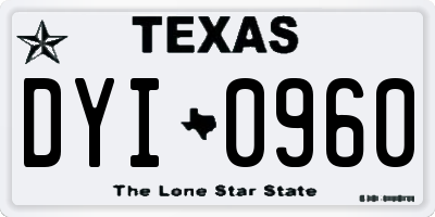 TX license plate DYI0960