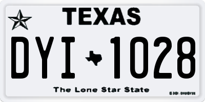 TX license plate DYI1028