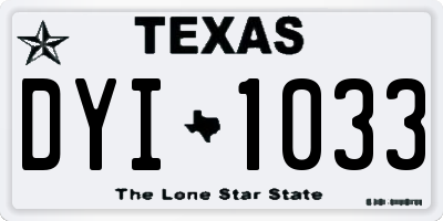 TX license plate DYI1033