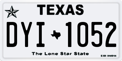 TX license plate DYI1052