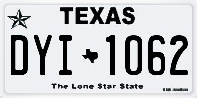 TX license plate DYI1062