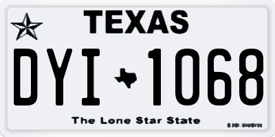 TX license plate DYI1068