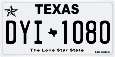 TX license plate DYI1080