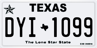 TX license plate DYI1099