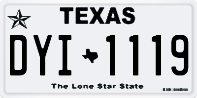 TX license plate DYI1119