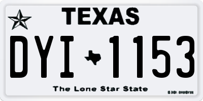 TX license plate DYI1153