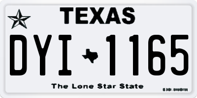 TX license plate DYI1165