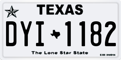 TX license plate DYI1182