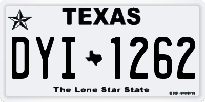 TX license plate DYI1262