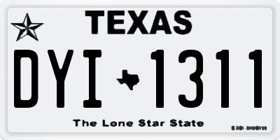 TX license plate DYI1311