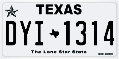 TX license plate DYI1314