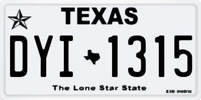 TX license plate DYI1315