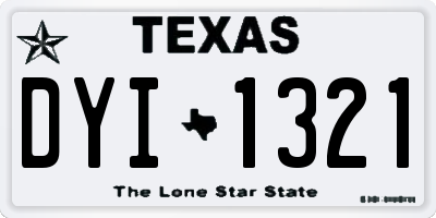 TX license plate DYI1321
