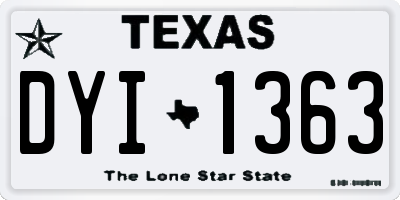 TX license plate DYI1363