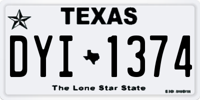 TX license plate DYI1374