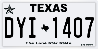 TX license plate DYI1407