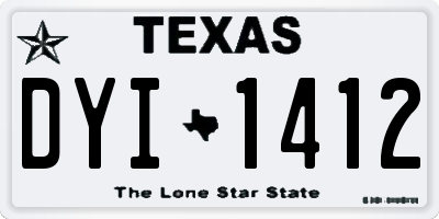 TX license plate DYI1412