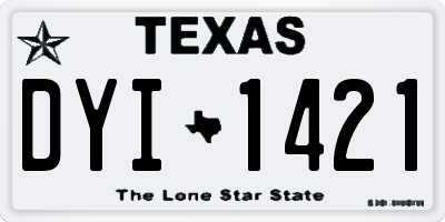 TX license plate DYI1421