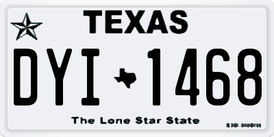 TX license plate DYI1468