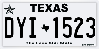 TX license plate DYI1523
