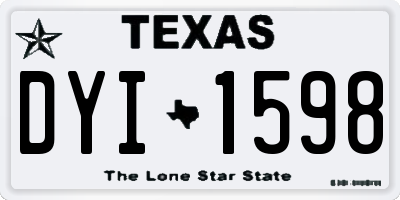 TX license plate DYI1598