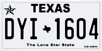 TX license plate DYI1604
