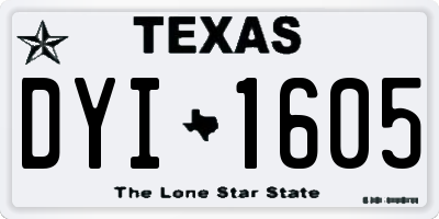 TX license plate DYI1605