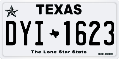 TX license plate DYI1623