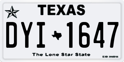 TX license plate DYI1647