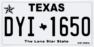 TX license plate DYI1650