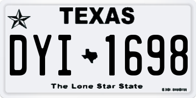 TX license plate DYI1698
