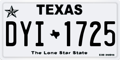TX license plate DYI1725