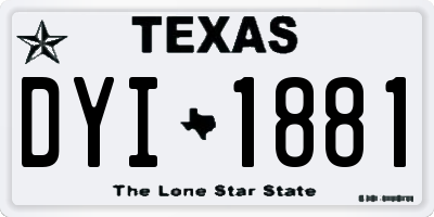 TX license plate DYI1881