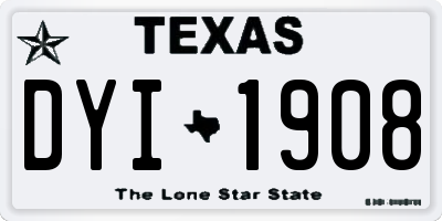 TX license plate DYI1908