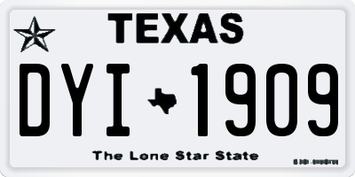 TX license plate DYI1909