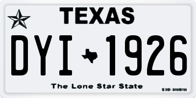 TX license plate DYI1926