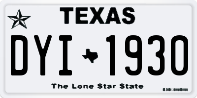 TX license plate DYI1930