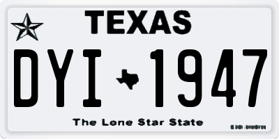 TX license plate DYI1947