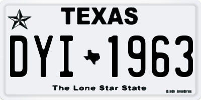 TX license plate DYI1963