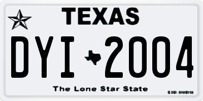 TX license plate DYI2004