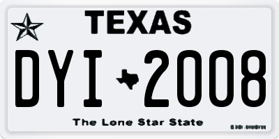 TX license plate DYI2008