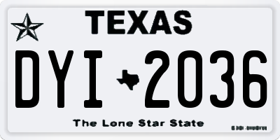 TX license plate DYI2036