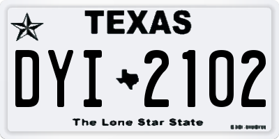 TX license plate DYI2102