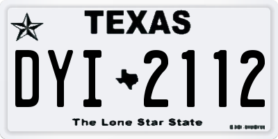 TX license plate DYI2112