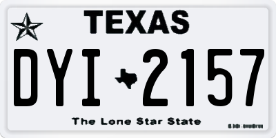 TX license plate DYI2157